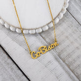 North Dakota St University Bison Gold Script Necklace Officially licensed NCAA